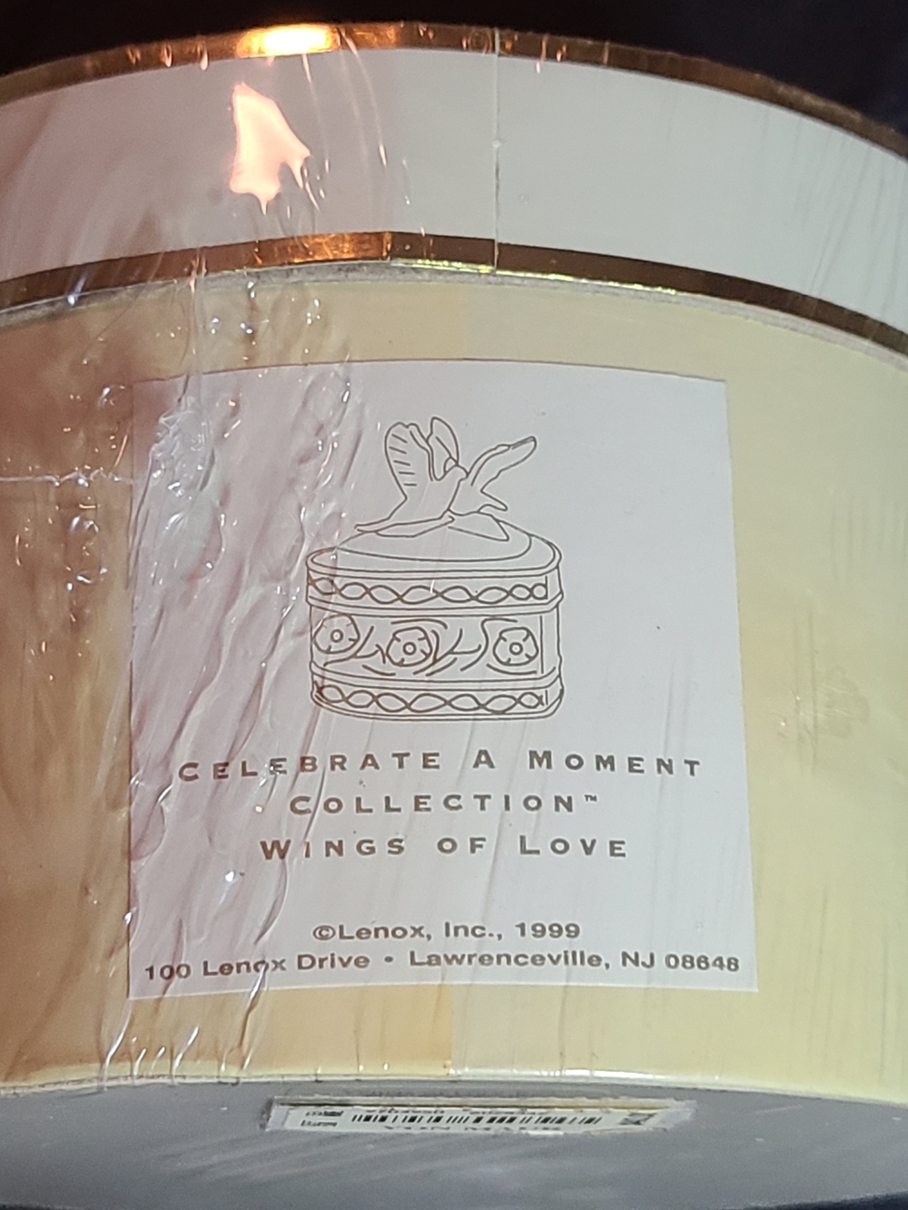 NIB Vintage 1999 Lenox Wings of Love Porcelain Trinket Box Factory Sealed
